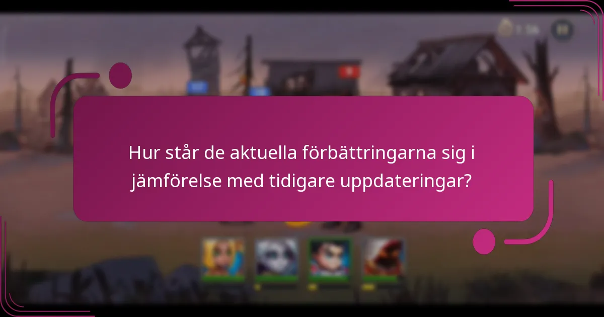 Hur står de aktuella förbättringarna sig i jämförelse med tidigare uppdateringar?